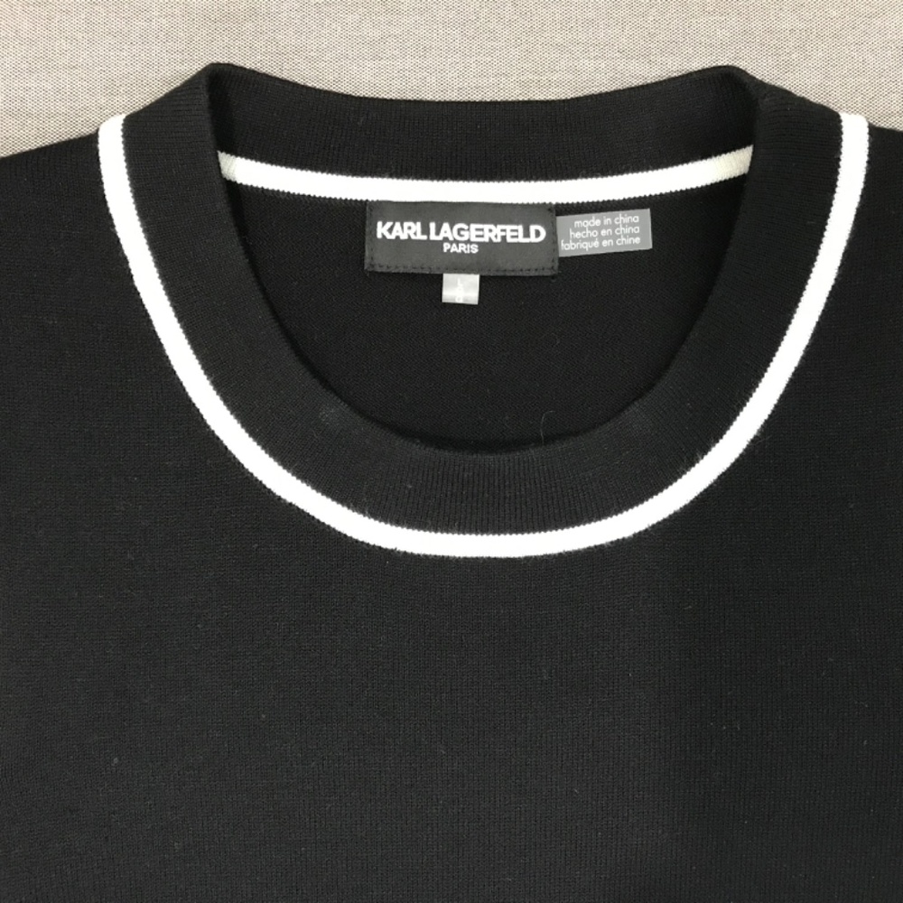 KARL LAGERFELD PARIS Women's Vest Contrast-Trim Sleeveless Sweater Size M NWT - Picture 5 of 9